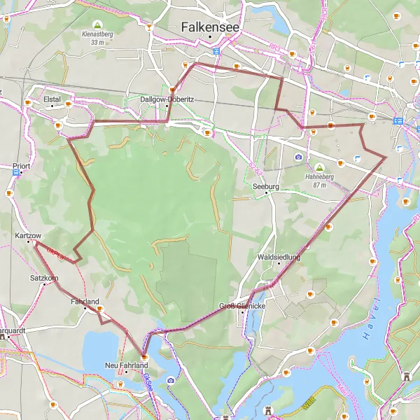 Karten-Miniaturansicht der Radinspiration "Rundweg durch Wilhelmstadt und Umgebung" in Berlin, Germany. Erstellt vom Tarmacs.app-Routenplaner für Radtouren