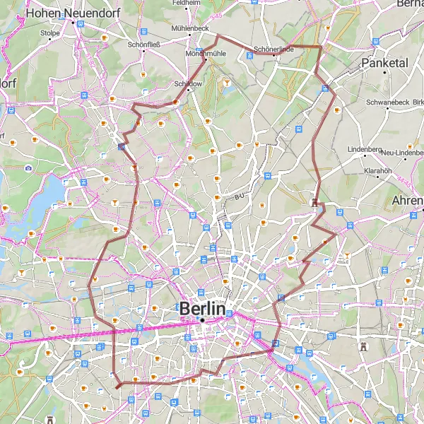 Karten-Miniaturansicht der Radinspiration "Wilmersdorf-Leutnantsberg-Hohes Plateau-Wilmersdorf" in Berlin, Germany. Erstellt vom Tarmacs.app-Routenplaner für Radtouren