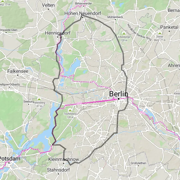 Karten-Miniaturansicht der Radinspiration "Seen und Sehenswürdigkeiten: Zehlendorf Rundtour" in Berlin, Germany. Erstellt vom Tarmacs.app-Routenplaner für Radtouren