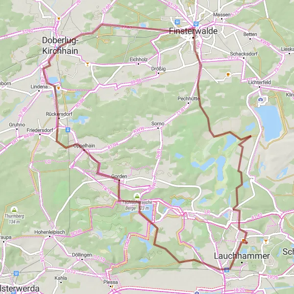Karten-Miniaturansicht der Radinspiration "Gravel-Tour durch Brandenburg" in Brandenburg, Germany. Erstellt vom Tarmacs.app-Routenplaner für Radtouren