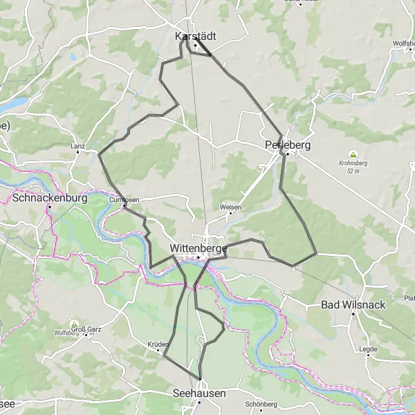 Karten-Miniaturansicht der Radinspiration "Historisches und Naturschätze entdecken" in Brandenburg, Germany. Erstellt vom Tarmacs.app-Routenplaner für Radtouren