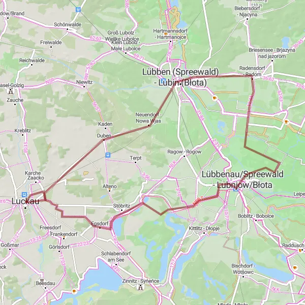 Karten-Miniaturansicht der Radinspiration "Spreewald erleben" in Brandenburg, Germany. Erstellt vom Tarmacs.app-Routenplaner für Radtouren
