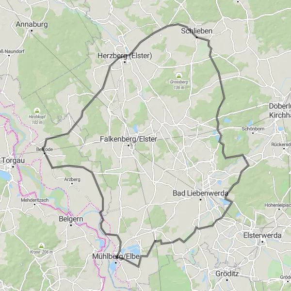 Map miniature of "Enchanting Countryside Road Cycling" cycling inspiration in Brandenburg, Germany. Generated by Tarmacs.app cycling route planner