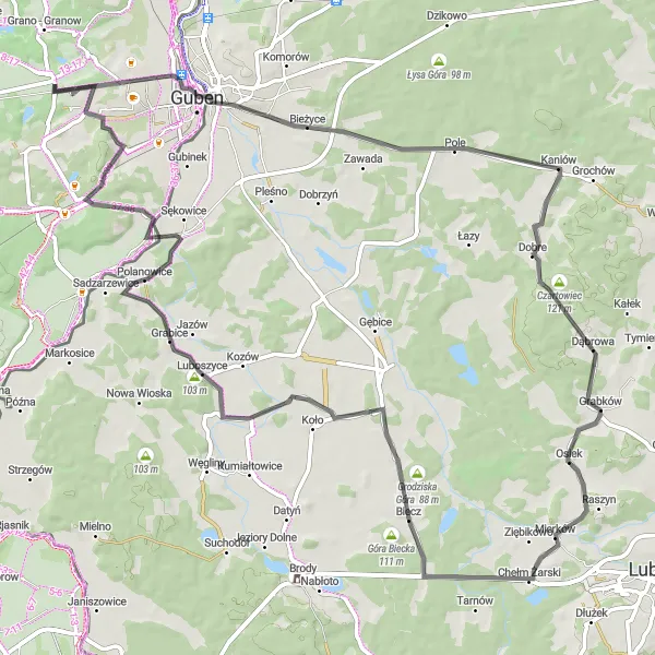 Map miniature of "Borderland Discovery Tour" cycling inspiration in Brandenburg, Germany. Generated by Tarmacs.app cycling route planner