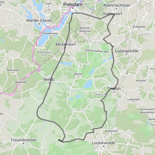 Karten-Miniaturansicht der Radinspiration "Schatzsuche in Brandenburg" in Brandenburg, Germany. Erstellt vom Tarmacs.app-Routenplaner für Radtouren