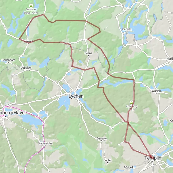 Karten-Miniaturansicht der Radinspiration "Klabberberg Rundweg" in Brandenburg, Germany. Erstellt vom Tarmacs.app-Routenplaner für Radtouren