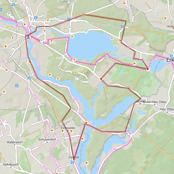 Map miniature of "Köpenick Adventure" cycling inspiration in Brandenburg, Germany. Generated by Tarmacs.app cycling route planner