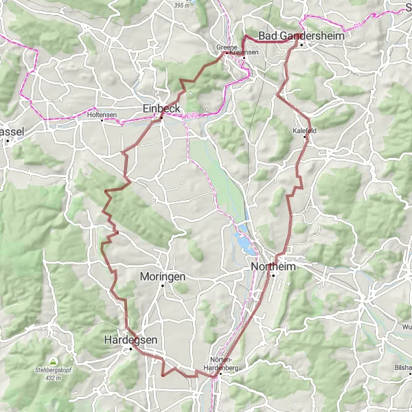 Map miniature of "Challenging Gravel Adventure" cycling inspiration in Braunschweig, Germany. Generated by Tarmacs.app cycling route planner