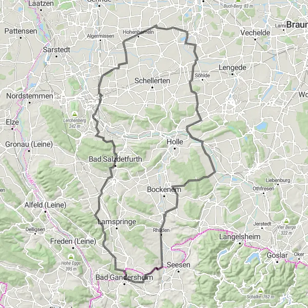 Map miniature of "Discover the Beauty of Hildesheim and Its Surroundings on two wheels" cycling inspiration in Braunschweig, Germany. Generated by Tarmacs.app cycling route planner