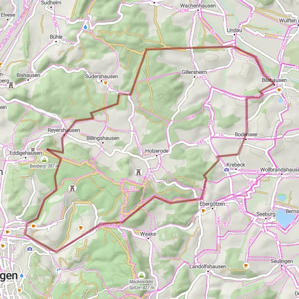 Karten-Miniaturansicht der Radinspiration "Ebergötzen und Ratsburg Erkundungstour" in Braunschweig, Germany. Erstellt vom Tarmacs.app-Routenplaner für Radtouren