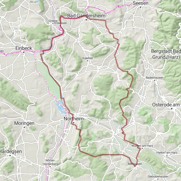 Karten-Miniaturansicht der Radinspiration "Harzhorn und Kreiensen Rundtour" in Braunschweig, Germany. Erstellt vom Tarmacs.app-Routenplaner für Radtouren