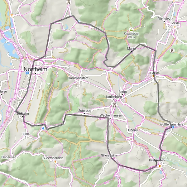 Map miniature of "Northeim and Harz Nature Route" cycling inspiration in Braunschweig, Germany. Generated by Tarmacs.app cycling route planner