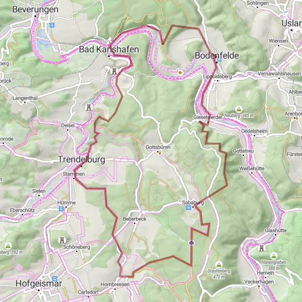 Map miniature of "Gieselwerder Loop" cycling inspiration in Braunschweig, Germany. Generated by Tarmacs.app cycling route planner