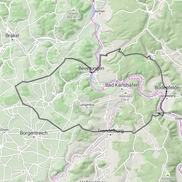 Karten-Miniaturansicht der Radinspiration "Road-Tour entlang der Weser" in Braunschweig, Germany. Erstellt vom Tarmacs.app-Routenplaner für Radtouren