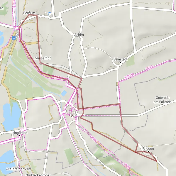 Map miniature of "The Nature Trail" cycling inspiration in Braunschweig, Germany. Generated by Tarmacs.app cycling route planner