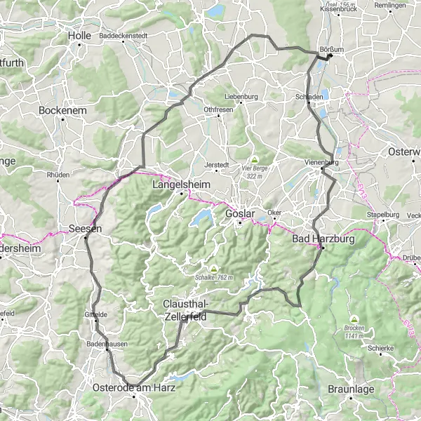 Karten-Miniaturansicht der Radinspiration "Abenteuerliche Straßenfahrt durch den Harz" in Braunschweig, Germany. Erstellt vom Tarmacs.app-Routenplaner für Radtouren