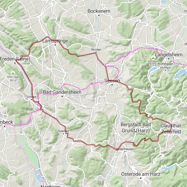 Karten-Miniaturansicht der Radinspiration "Gravel-Erlebnis im Solling" in Braunschweig, Germany. Erstellt vom Tarmacs.app-Routenplaner für Radtouren