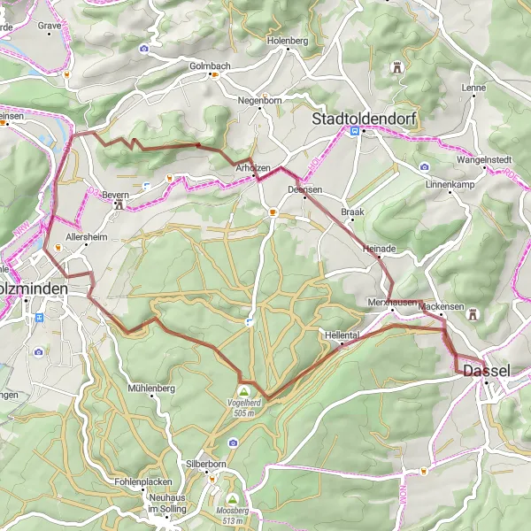 Map miniature of "Hidden Gems of Gravel Cycling" cycling inspiration in Braunschweig, Germany. Generated by Tarmacs.app cycling route planner