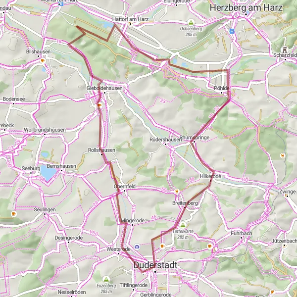 Map miniature of "Off-the-Beaten-Path" cycling inspiration in Braunschweig, Germany. Generated by Tarmacs.app cycling route planner