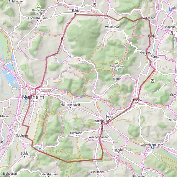 Map miniature of "Gravel Adventure" cycling inspiration in Braunschweig, Germany. Generated by Tarmacs.app cycling route planner