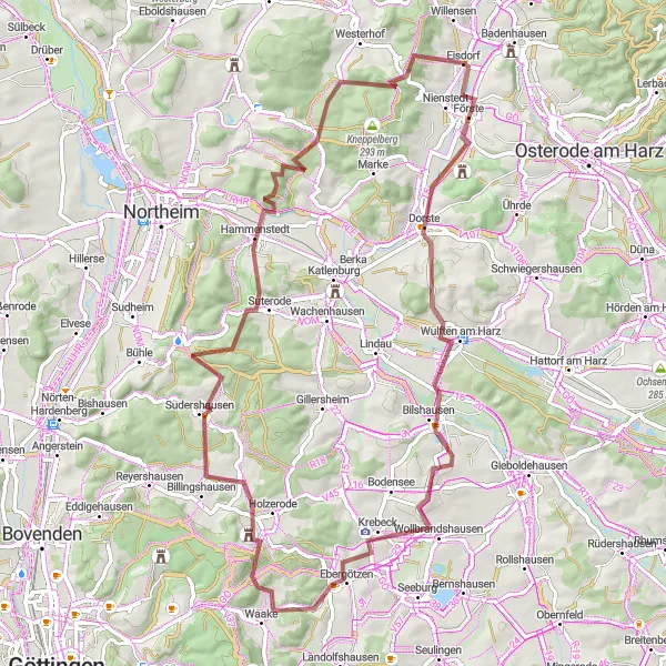 Karten-Miniaturansicht der Radinspiration "Rundtour über Lichtenstein und Großen Sandberg" in Braunschweig, Germany. Erstellt vom Tarmacs.app-Routenplaner für Radtouren