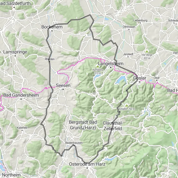 Karten-Miniaturansicht der Radinspiration "Road-Tour nach Eisdorf und Kaiserhaus" in Braunschweig, Germany. Erstellt vom Tarmacs.app-Routenplaner für Radtouren