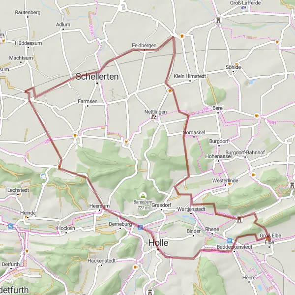 Map miniature of "Southern Loop to Osterlinde" cycling inspiration in Braunschweig, Germany. Generated by Tarmacs.app cycling route planner