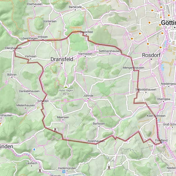 Karten-Miniaturansicht der Radinspiration "Gravelabenteuer in der Umgebung" in Braunschweig, Germany. Erstellt vom Tarmacs.app-Routenplaner für Radtouren