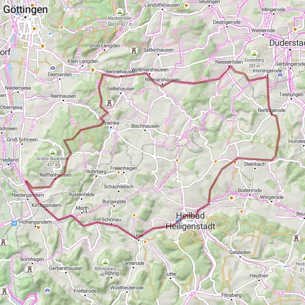 Map miniature of "Speerberg and Elisabethhöhe Gravel Route" cycling inspiration in Braunschweig, Germany. Generated by Tarmacs.app cycling route planner