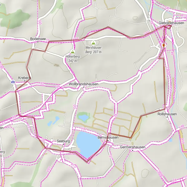 Karten-Miniaturansicht der Radinspiration "Rollshausen und Steinberg Rundfahrt" in Braunschweig, Germany. Erstellt vom Tarmacs.app-Routenplaner für Radtouren