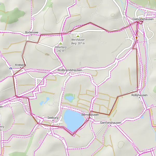 Map miniature of "Rollshausen Loop" cycling inspiration in Braunschweig, Germany. Generated by Tarmacs.app cycling route planner