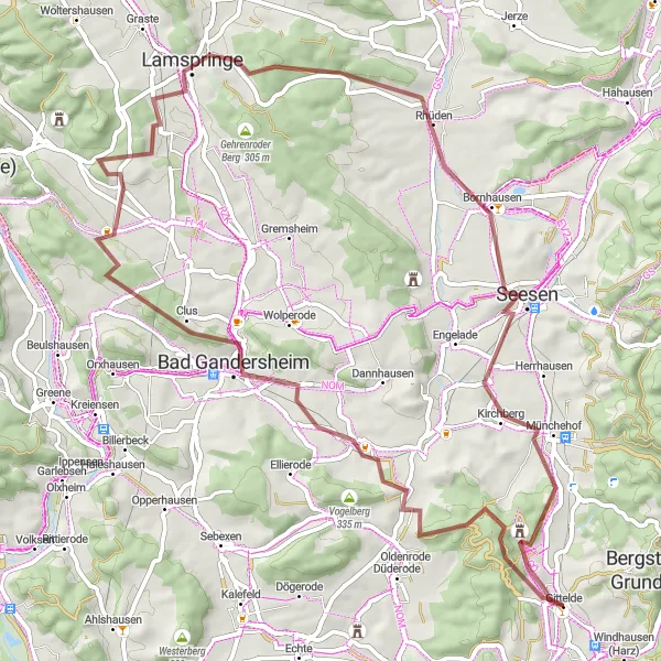 Map miniature of "Harz Mountain Challenge" cycling inspiration in Braunschweig, Germany. Generated by Tarmacs.app cycling route planner