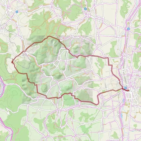 Map miniature of "Göttingen Countryside Escape" cycling inspiration in Braunschweig, Germany. Generated by Tarmacs.app cycling route planner