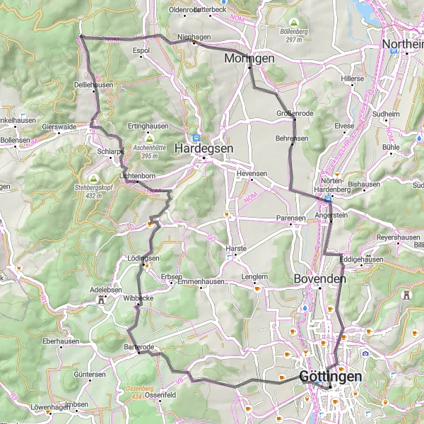 Map miniature of "Scenic Ride to Vierkirchenblick" cycling inspiration in Braunschweig, Germany. Generated by Tarmacs.app cycling route planner