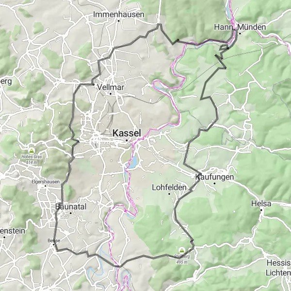 Map miniature of "The Gateway to Nature" cycling inspiration in Braunschweig, Germany. Generated by Tarmacs.app cycling route planner