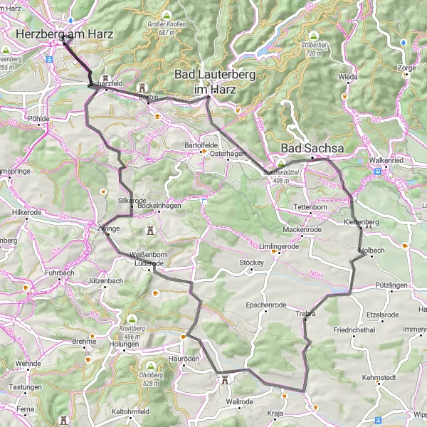Karten-Miniaturansicht der Radinspiration "Sportliche Herausforderung im Harz" in Braunschweig, Germany. Erstellt vom Tarmacs.app-Routenplaner für Radtouren