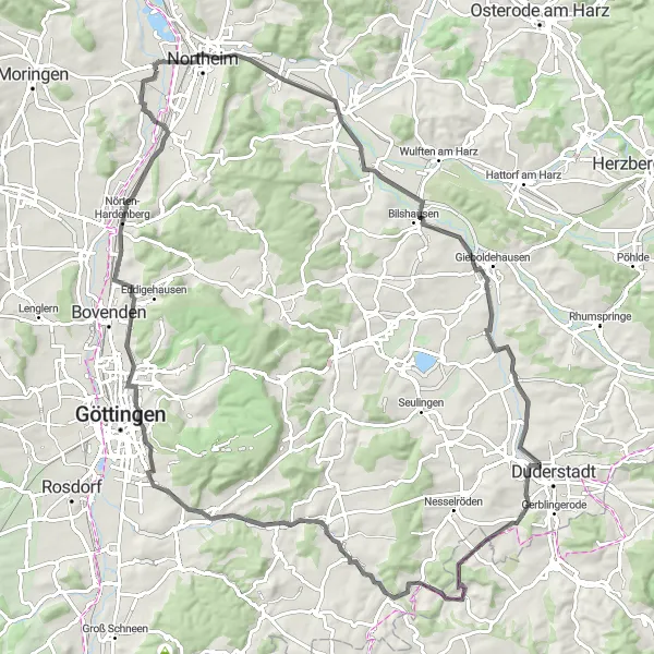 Map miniature of "Göttingen Loop" cycling inspiration in Braunschweig, Germany. Generated by Tarmacs.app cycling route planner