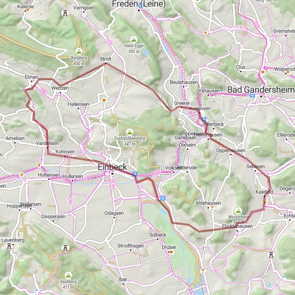 Map miniature of "Westerberg to Sebexen Gravel Bike Route" cycling inspiration in Braunschweig, Germany. Generated by Tarmacs.app cycling route planner