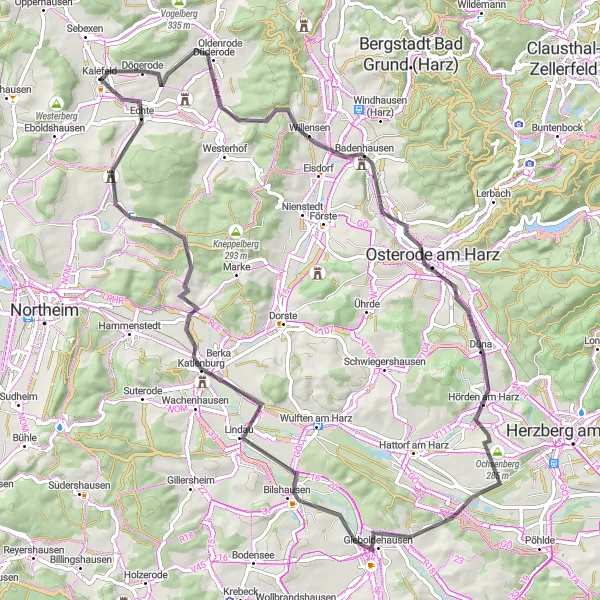 Map miniature of "Village to Village Route" cycling inspiration in Braunschweig, Germany. Generated by Tarmacs.app cycling route planner