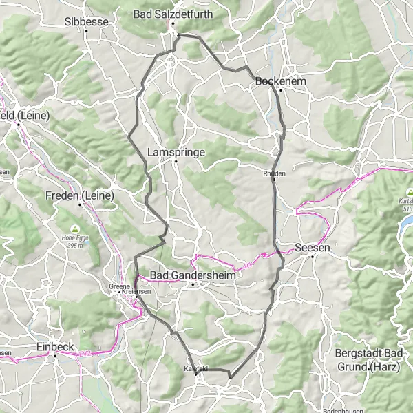 Map miniature of "Scenic Hill Tour" cycling inspiration in Braunschweig, Germany. Generated by Tarmacs.app cycling route planner