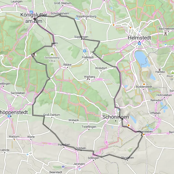 Map miniature of "Hidden Gems of Braunschweig" cycling inspiration in Braunschweig, Germany. Generated by Tarmacs.app cycling route planner