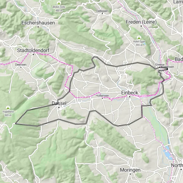 Map miniature of "Knollenberg Road Ride" cycling inspiration in Braunschweig, Germany. Generated by Tarmacs.app cycling route planner