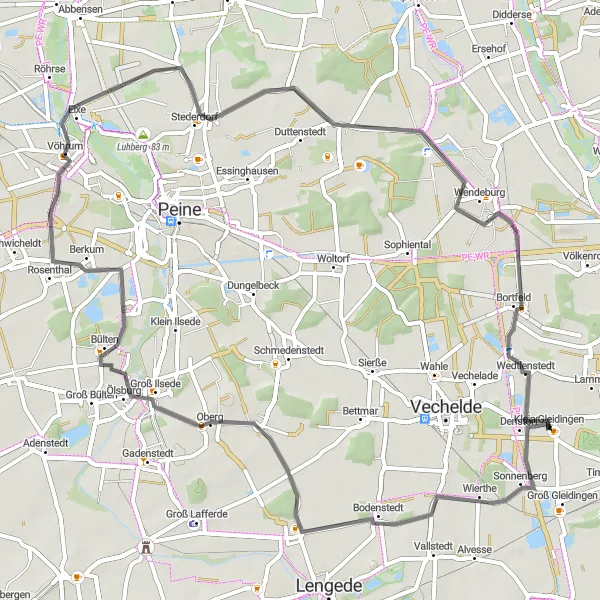 Map miniature of "Braunschweig Countryside Adventure" cycling inspiration in Braunschweig, Germany. Generated by Tarmacs.app cycling route planner