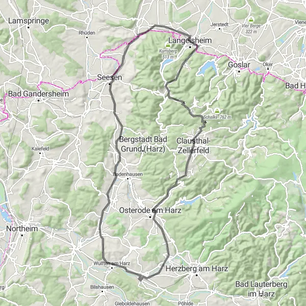 Map miniature of "Wolfshagen Adventure Ride" cycling inspiration in Braunschweig, Germany. Generated by Tarmacs.app cycling route planner