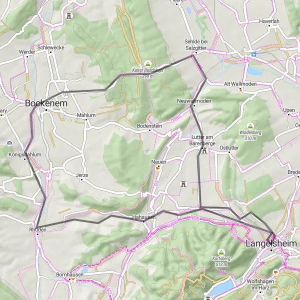 Karten-Miniaturansicht der Radinspiration "Rund um Hahausen" in Braunschweig, Germany. Erstellt vom Tarmacs.app-Routenplaner für Radtouren