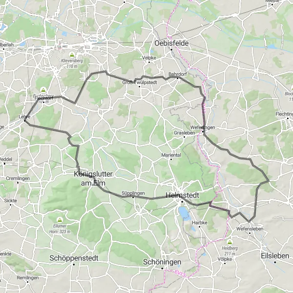 Karten-Miniaturansicht der Radinspiration "Rundtour durch den Elm" in Braunschweig, Germany. Erstellt vom Tarmacs.app-Routenplaner für Radtouren