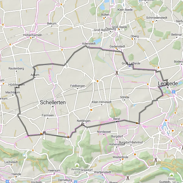 Map miniature of "Lengede - Berel Tour" cycling inspiration in Braunschweig, Germany. Generated by Tarmacs.app cycling route planner