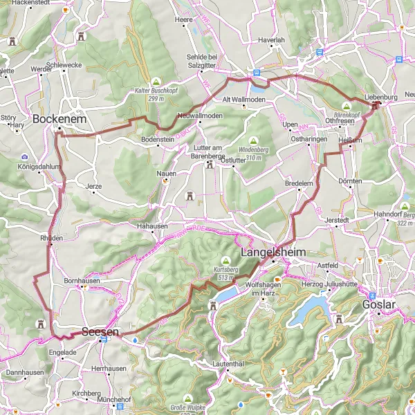 Map miniature of "The Grüne Runde" cycling inspiration in Braunschweig, Germany. Generated by Tarmacs.app cycling route planner