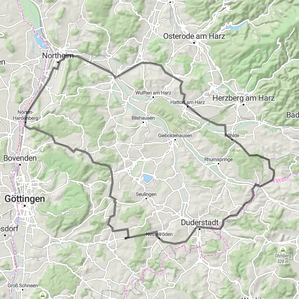 Map miniature of "Harz Hills Adventure" cycling inspiration in Braunschweig, Germany. Generated by Tarmacs.app cycling route planner