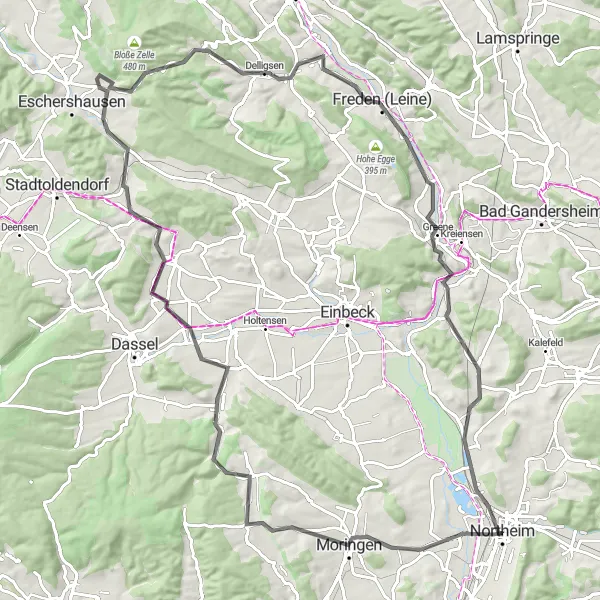 Map miniature of "Picturesque Road Cycling Route" cycling inspiration in Braunschweig, Germany. Generated by Tarmacs.app cycling route planner